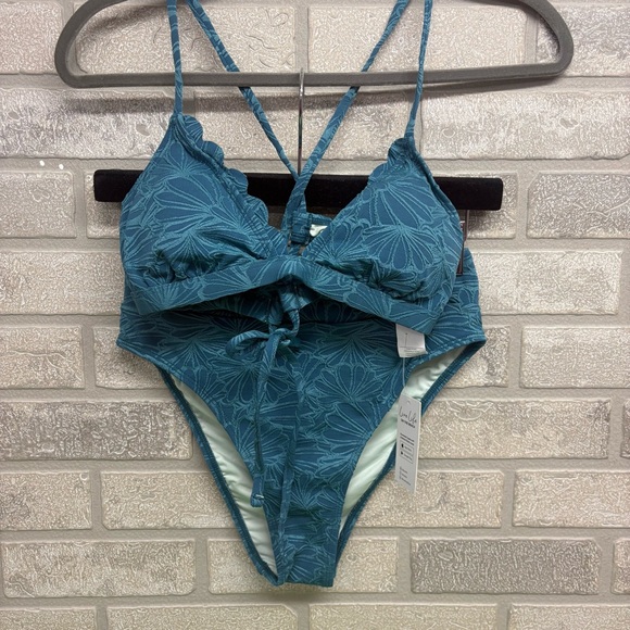 Cupshe Other - Cupshe Criss Cross Back Teal Blue Bikini Size Small
